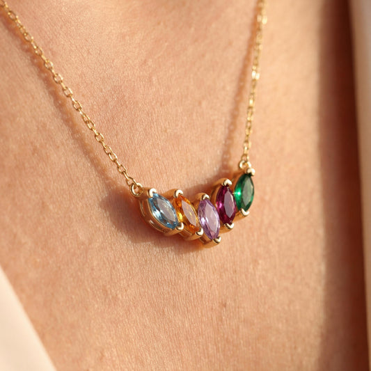 Marquise Birthstone Necklace