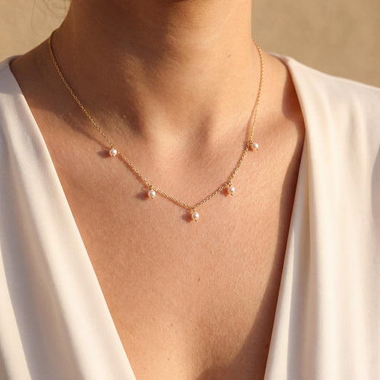 Gold Pearl Necklace