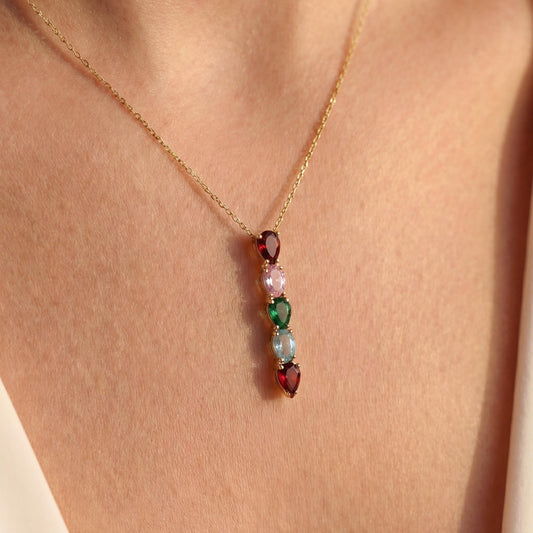Family Birthstone Necklace
