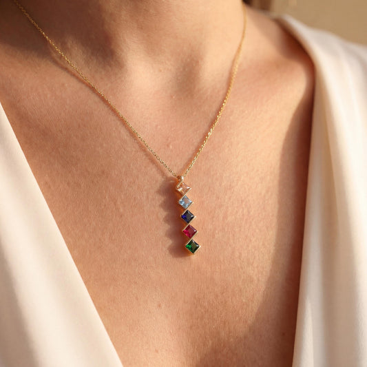 Family Birthstone Necklace