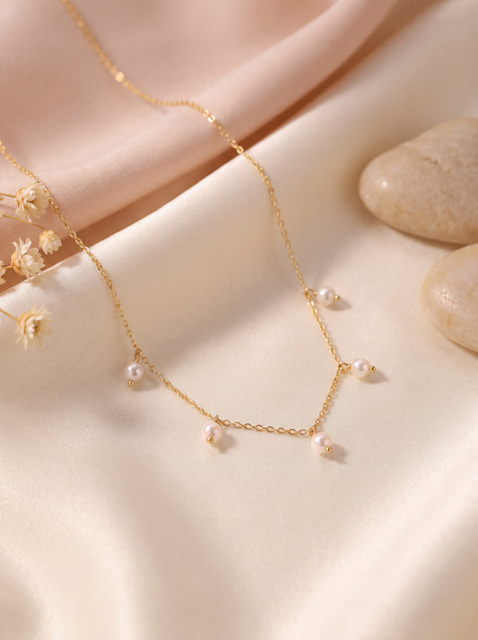 Gold Pearl Necklace