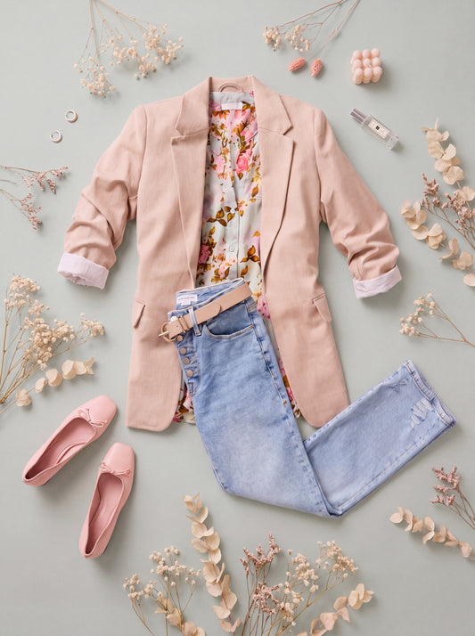 The Morganite Blazer & Blouse Set