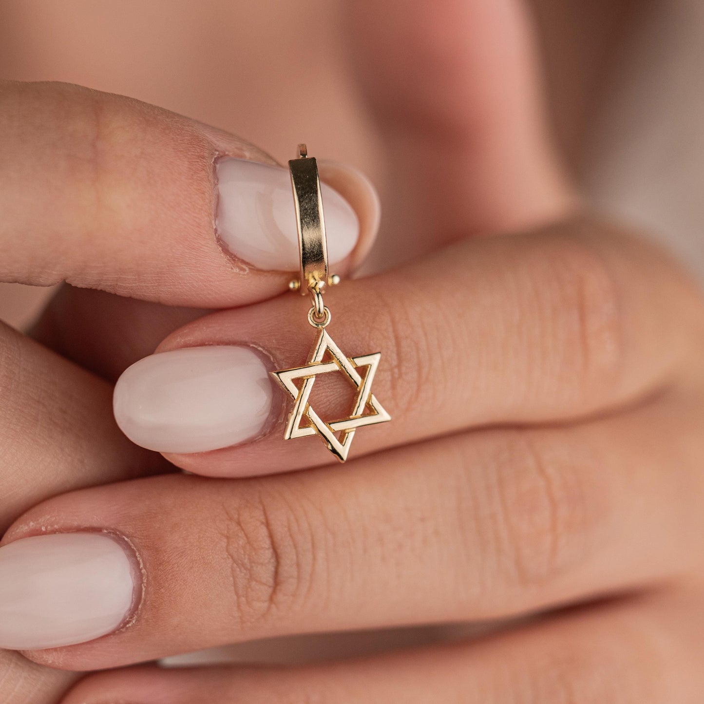 14k Solid Gold Star of David Earrings, Minimalist Gold Studs, Elegant Religious Jewelry, Dainty Gold Earrings, Gift for Her