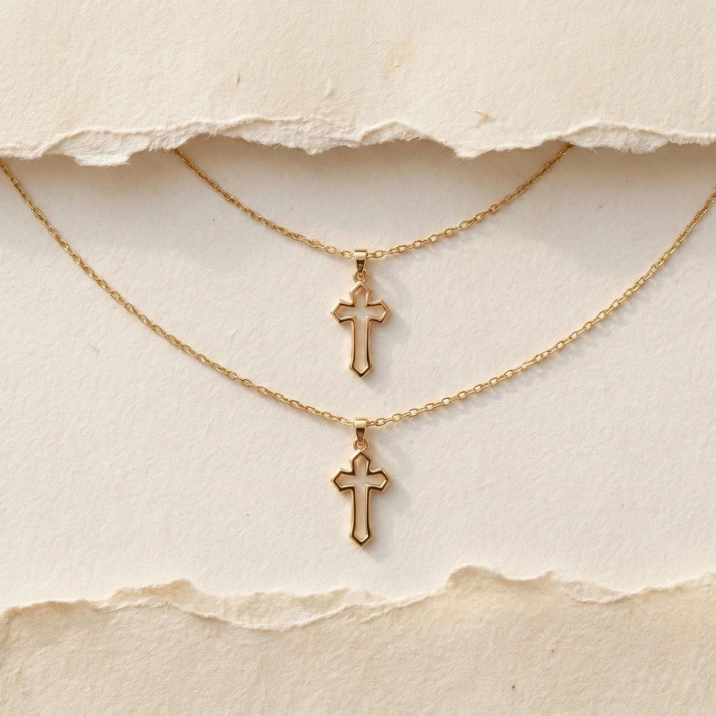 Gold Cross Necklace, Dainty Cross Pendant, 14K Gold Plated Jewelry, Minimalist Christian Gift, Religious Charm, Christmas Gift for Her