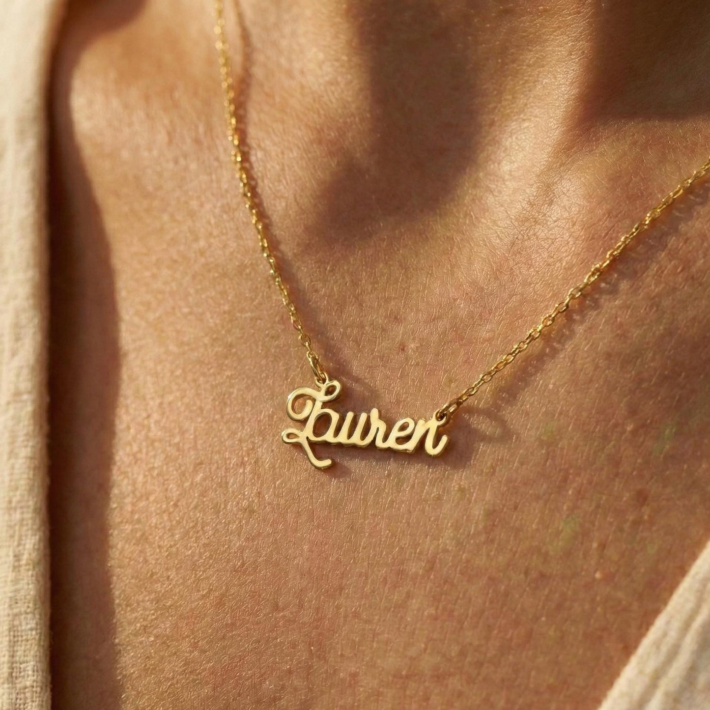 Custom Name Necklace, Personalized Name Necklace, 14K Gold Nameplate, Dainty Jewelry Gift for Her, Bridesmaid Proposal, New Mom Gift