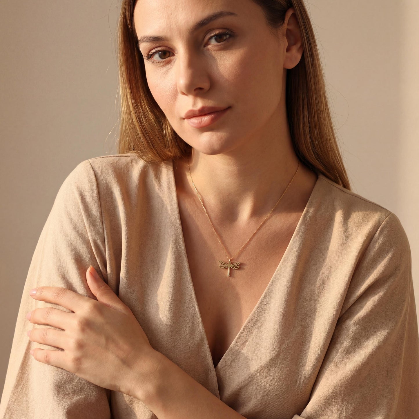 Dragonfly Necklace, 14K Gold Plated Necklace, Mothers Day Gift, Nature Lover Gift, Dainty Insect Jewelry, Minimalist Pendant, Gift for Her