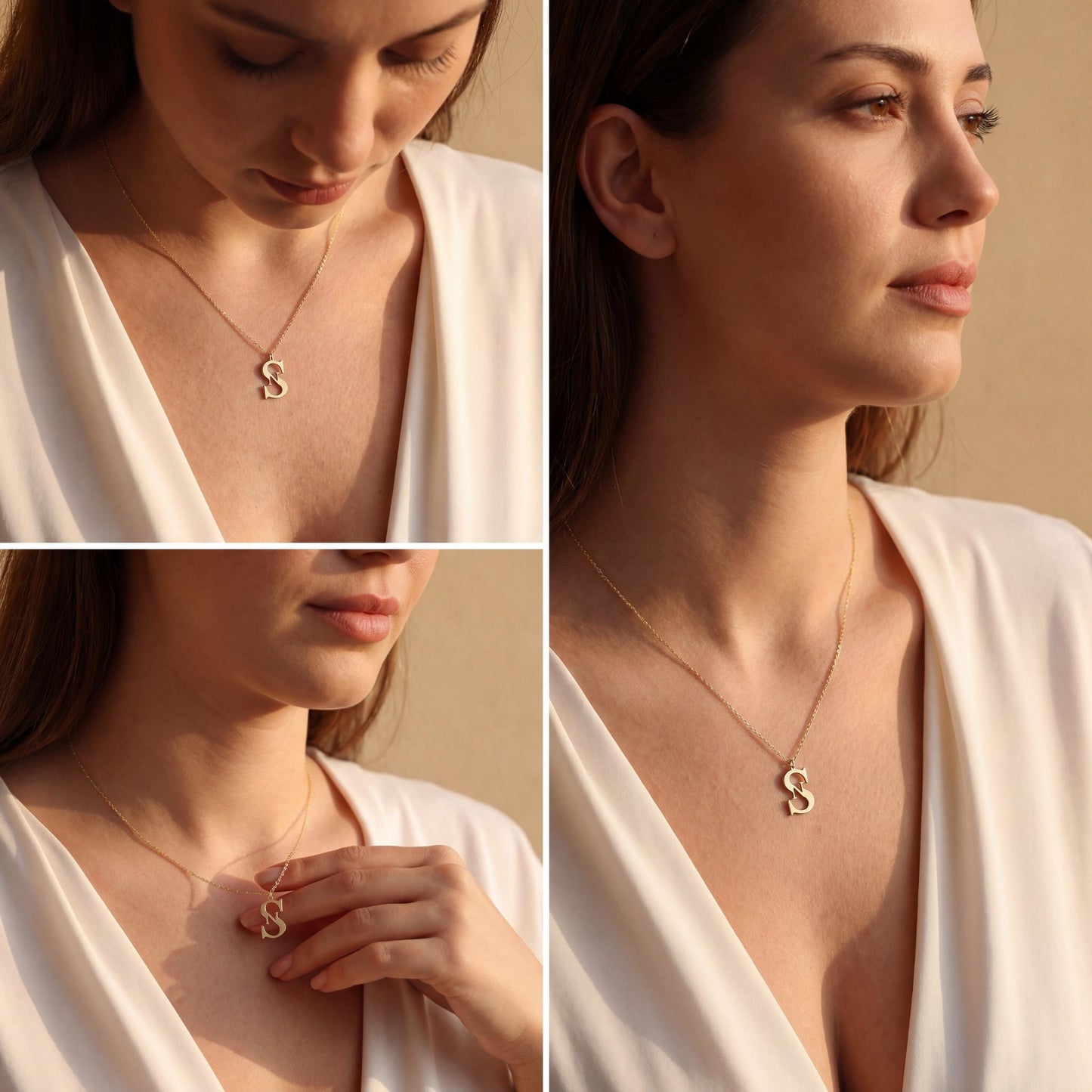 Two Letter Necklace, Intertwined Initials, Custom Monogram Pendant, Gold Personalized Jewelry, Mothers Day Gift for Mom, Dainty Charm