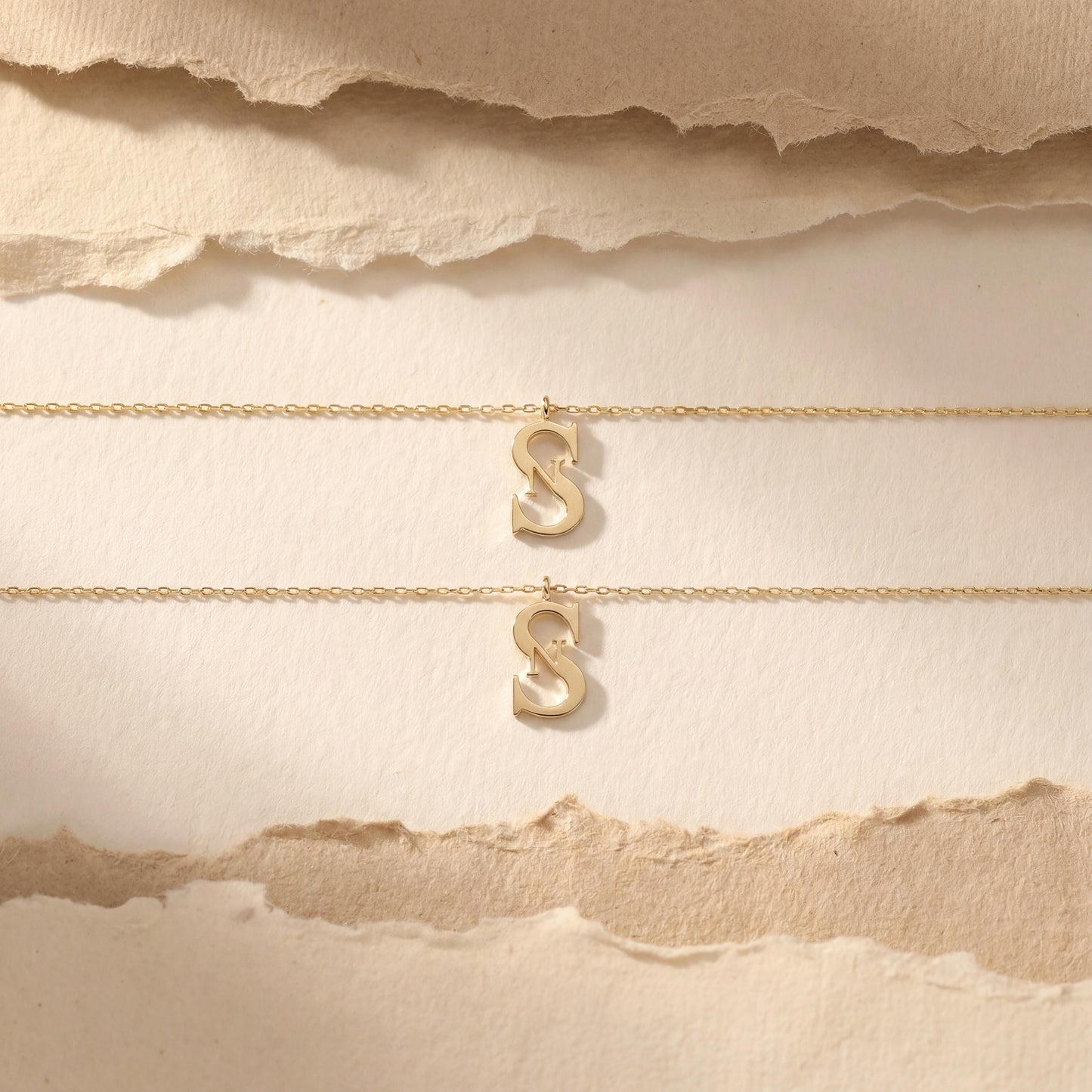 Two Letter Necklace, Intertwined Initials, Custom Monogram Pendant, Gold Personalized Jewelry, Mothers Day Gift for Mom, Dainty Charm