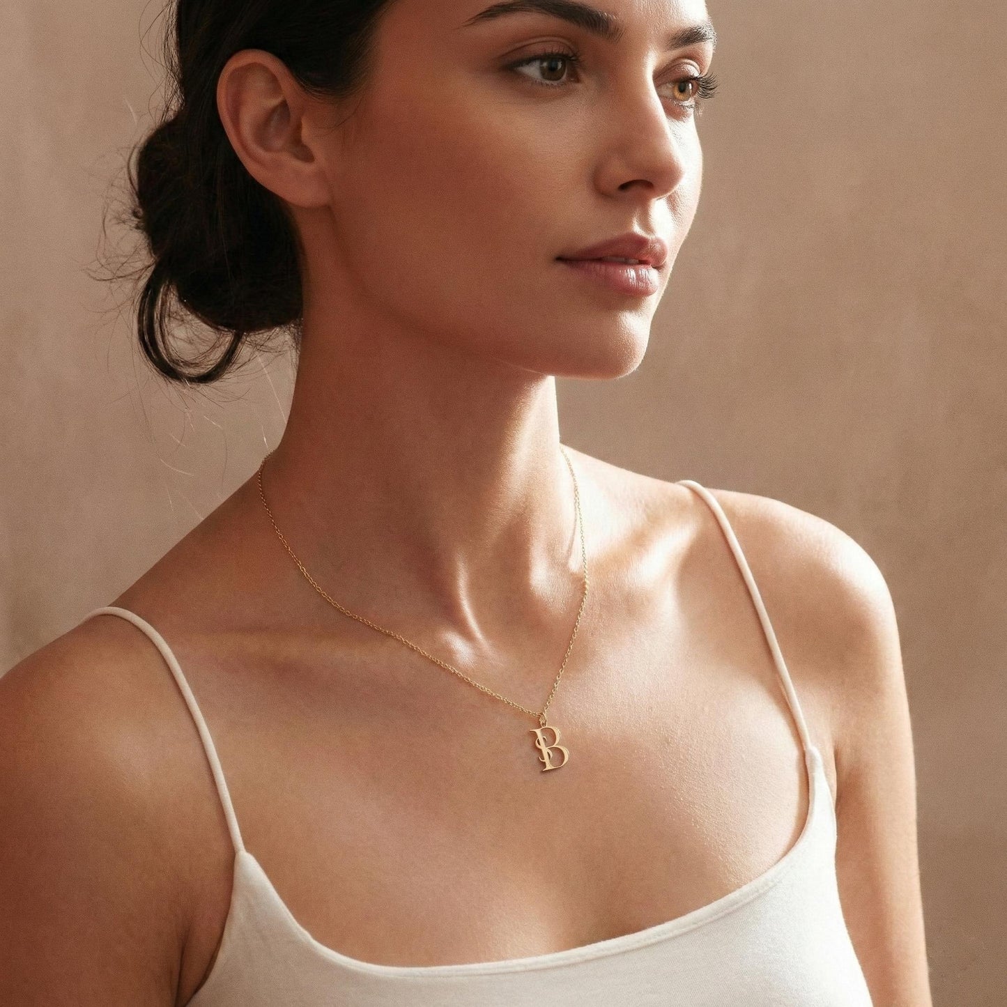 Custom Initial Necklace, Monogram Pendant, Personalized Letter Jewelry, 14K Gold Name Necklace, Valentine Gift for Her, Christmas Gift Mom