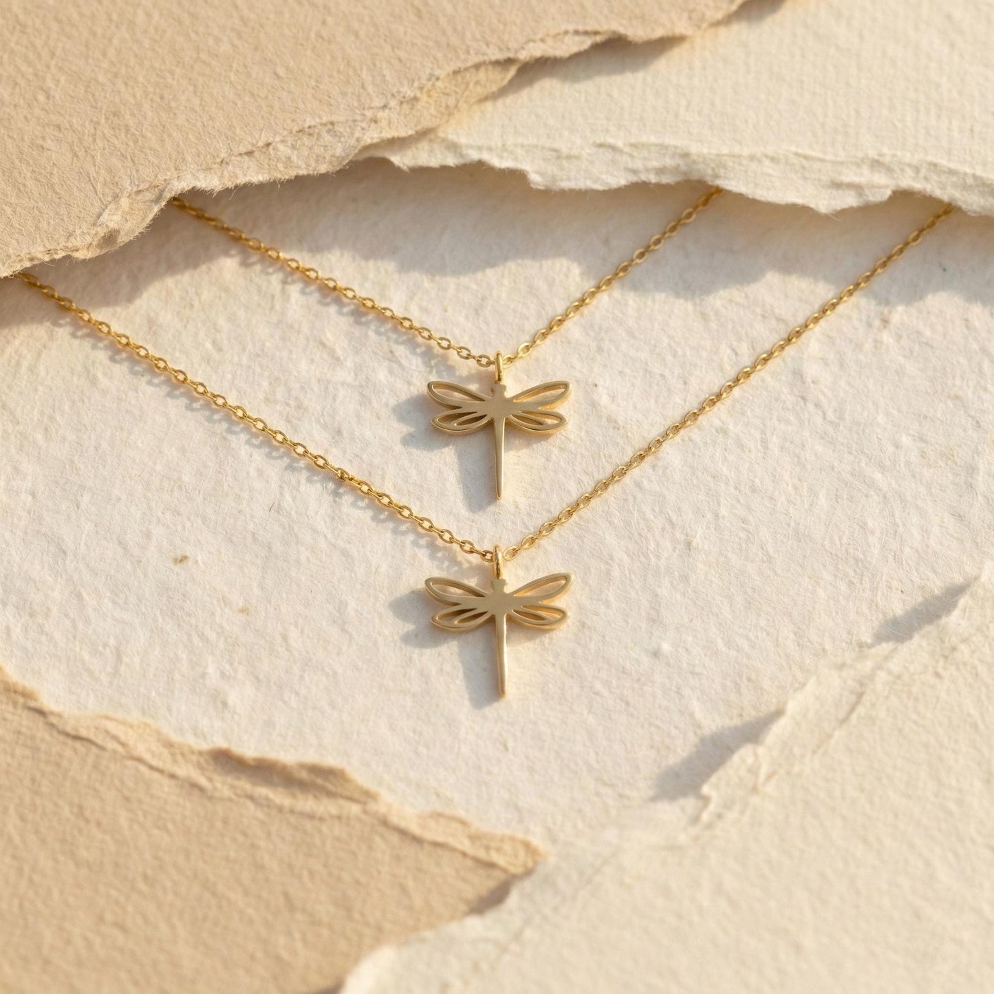 Dragonfly Necklace, 14K Gold Plated Necklace, Mothers Day Gift, Nature Lover Gift, Dainty Insect Jewelry, Minimalist Pendant, Gift for Her