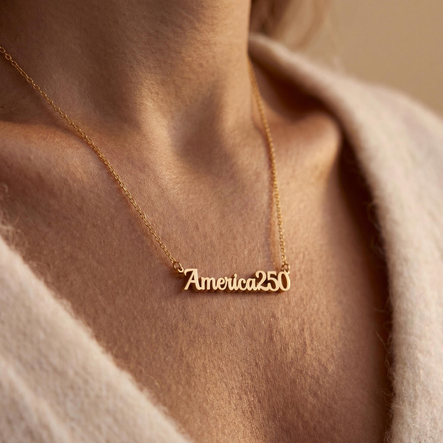 America 250 Necklace, USA 250th Anniversary, Semiquincentennial Jewelry, 1776 Commemorative Gift, Patriotic Pendant, 4th of July Wear