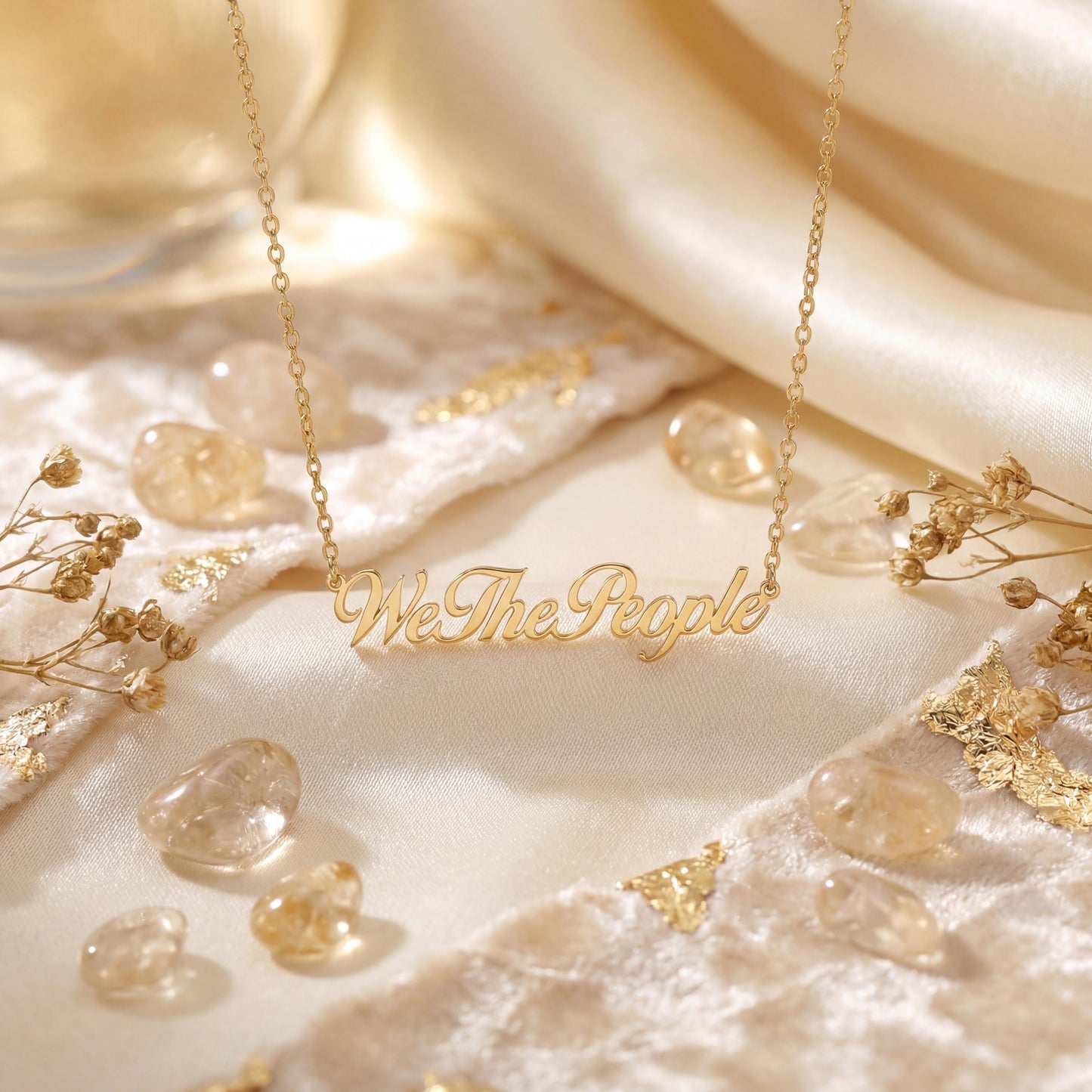 Custom Name Necklace, We The People Pendant, America 250 Jewelry, Patriotic Gift, Personalized Choker, US Independence Day
