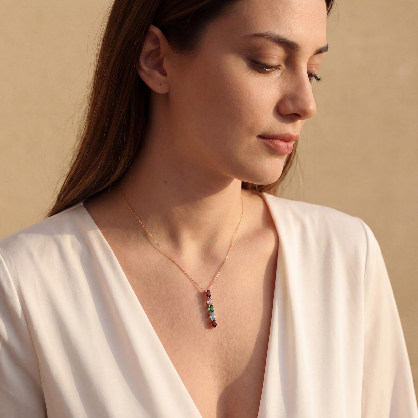 Family Birthstone Necklace, Mothers Necklace, Personalized Vertical Bar, Custom Grandma Gift, Mom Birthday, Mothers Day Gift