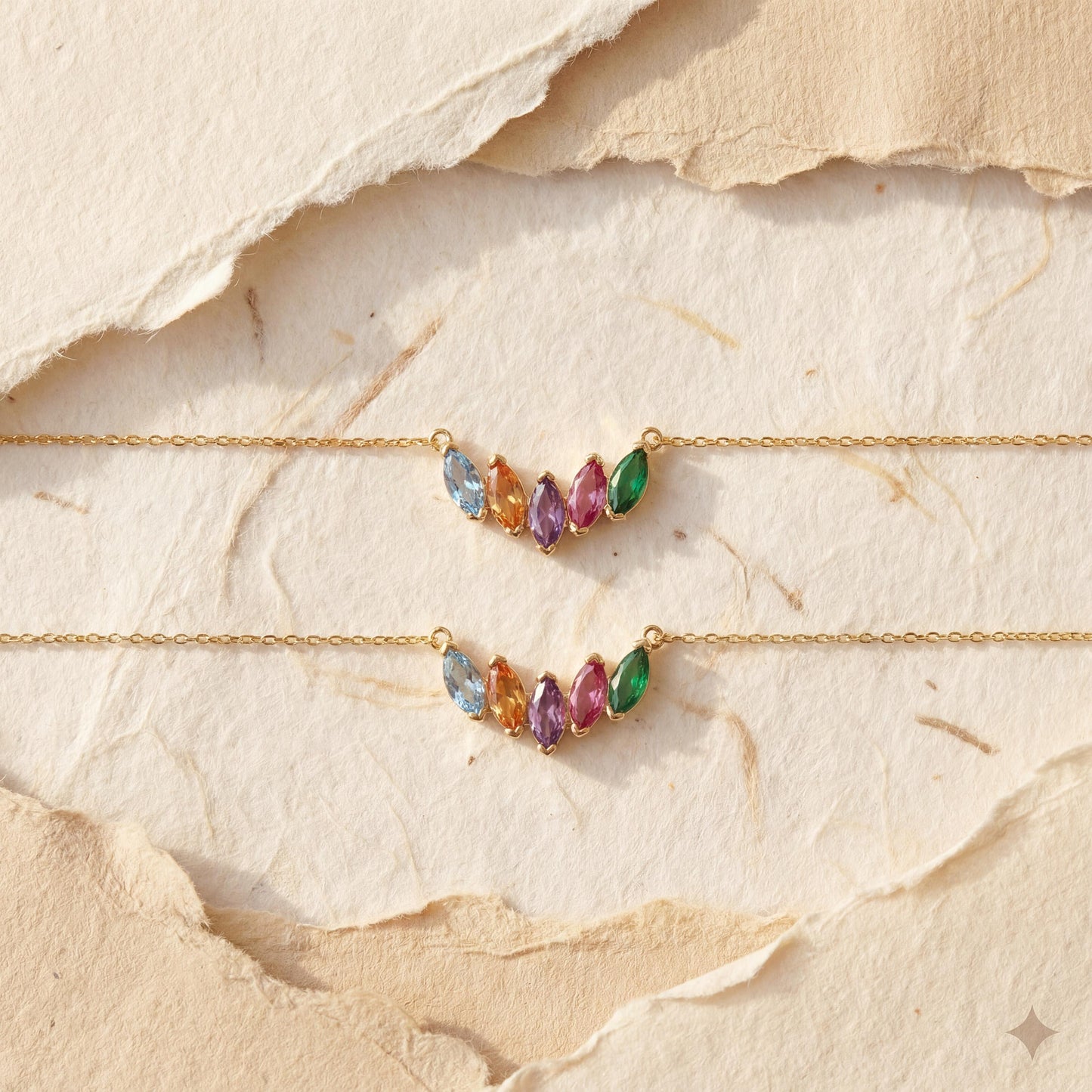 Marquise Birthstone Necklace, Mothers Necklace, Custom Family Birthstone Jewelry, Personalized Grandma Gift, Dainty Minimalist Choker