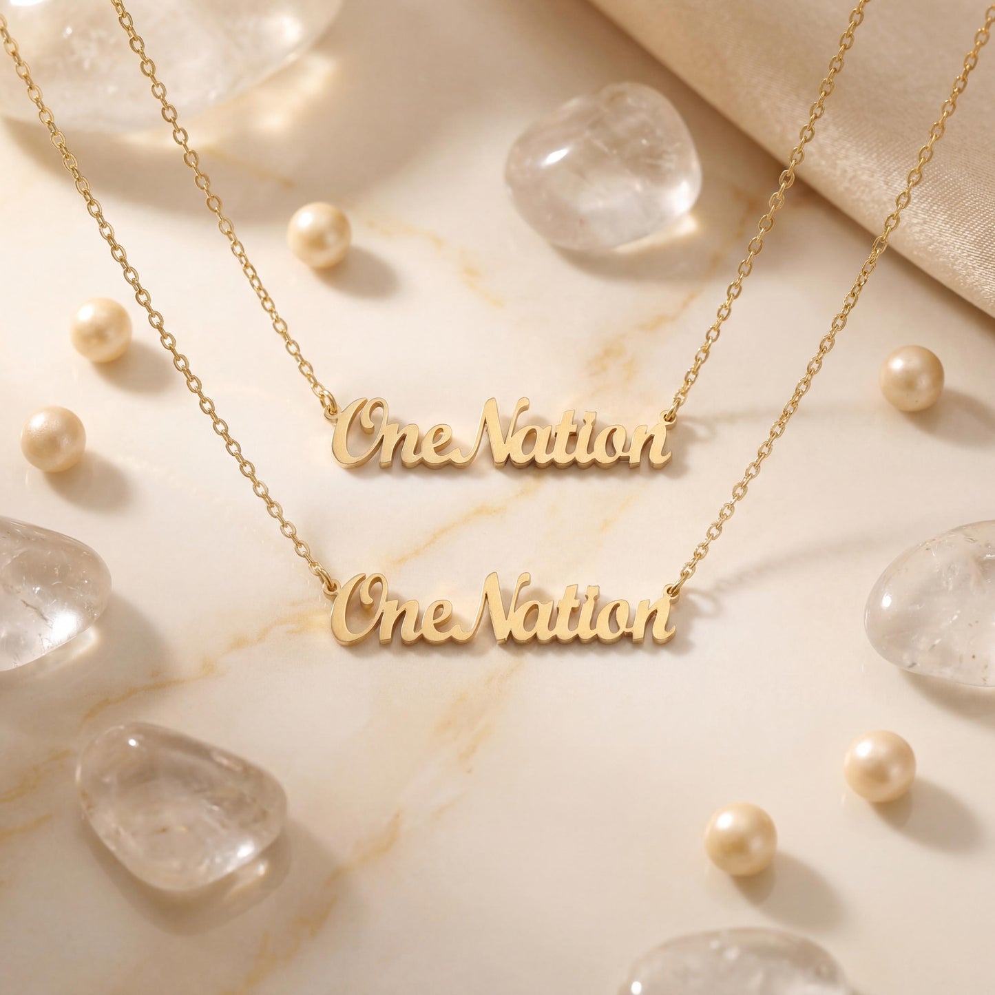 One Nation Necklace, Personalized Word Choker, America 250th Gift, Patriotic Jewelry, Dainty Minimalist Chain, Independence Day