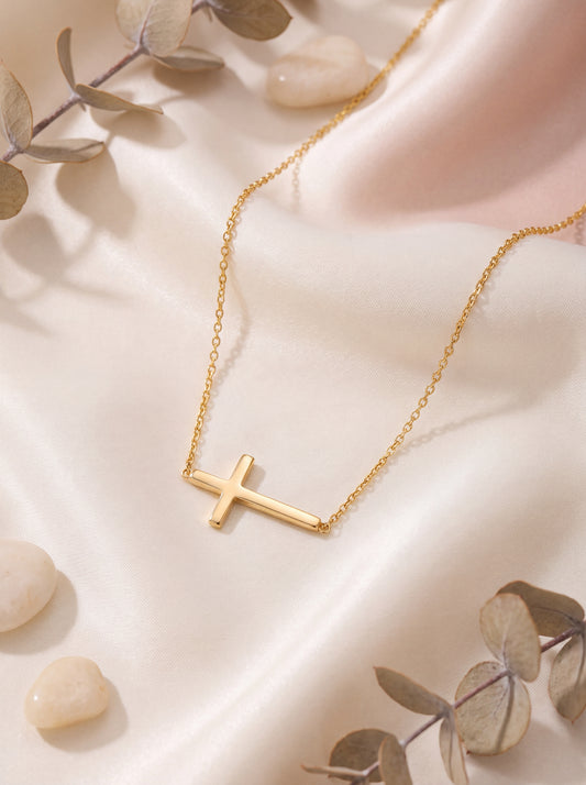 Sideways Cross Necklace